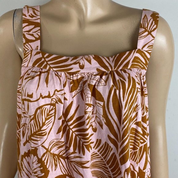 UGG Koolaburra Tropical Leaf Leaves Print Pink Brown Women's L Lounge Dress - Picture 4 of 6